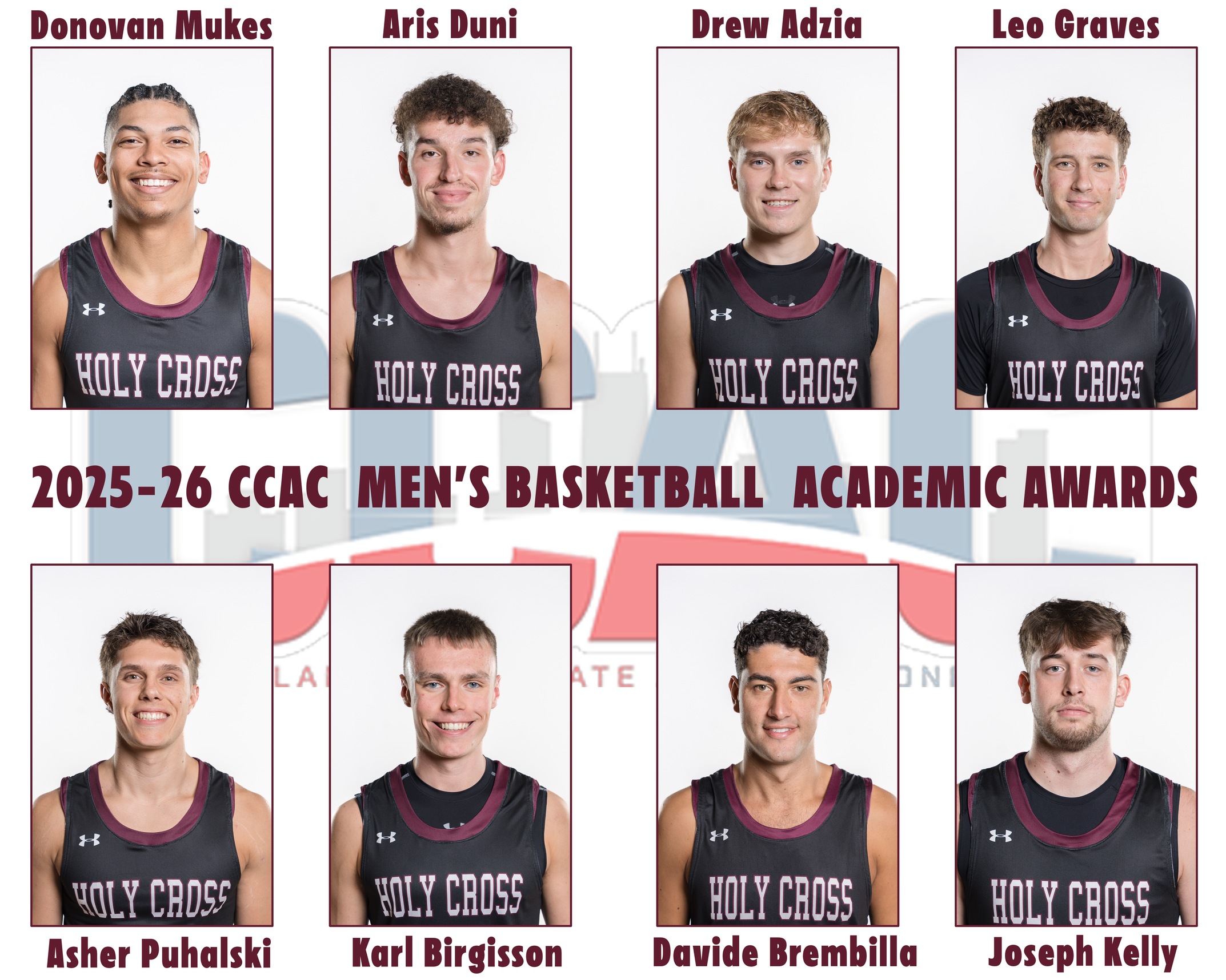 Men's Basketball 2025-26 CCAC All-Academic Honors