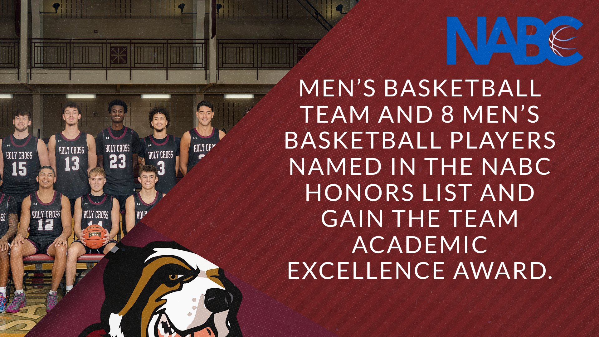 Men's Basketball Team and 8 Men's Basketball Players Named in the NABC Honors List and Gain the Team Academic Excellence Award