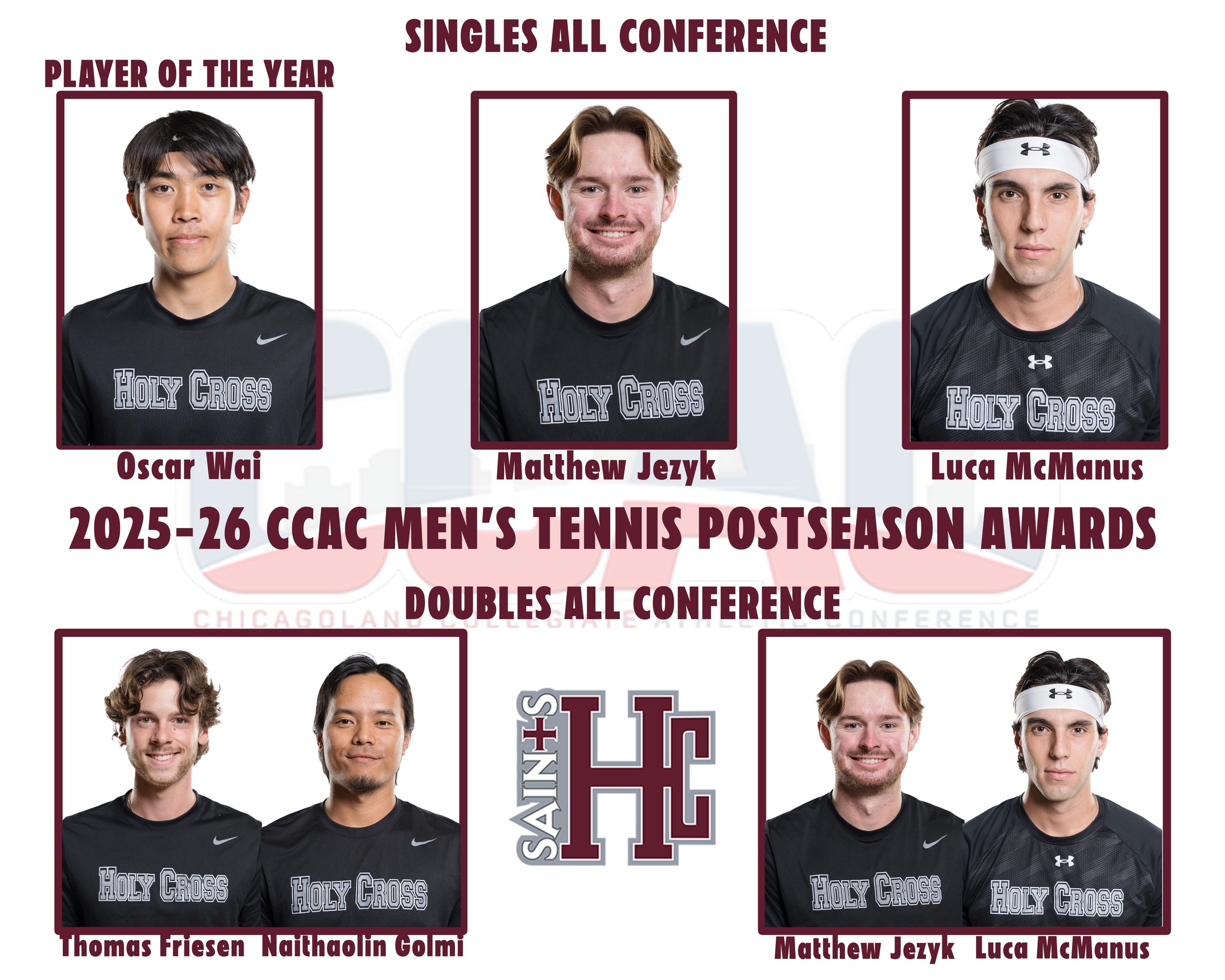 Men's Tennis CCAC Post Season Awards 2026