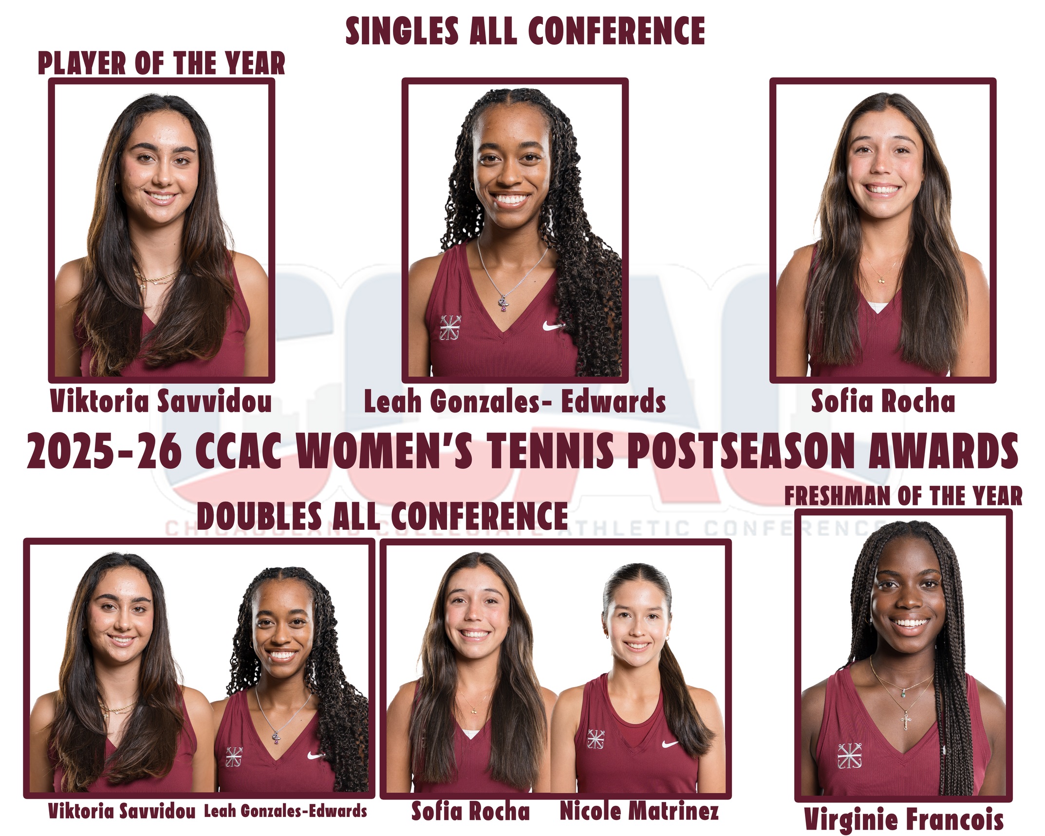Women's Tennis CCAC Post Season Awards